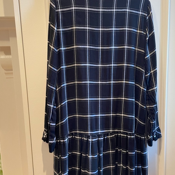 Zara Tartan Long Sleeve Drop Waist Tie Dress - Picture 4 of 4